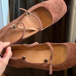 Madewell Women's Suede Mary Jane Flats - light brown